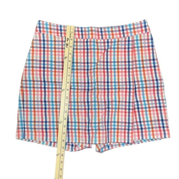 Talbots Skort Multicolor Pockets Side Zip Orange Blue White Pink Women's Size 6 - Picture 4 of 10